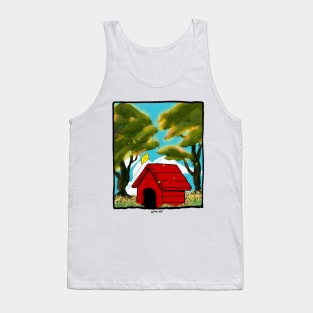 The Red Dog House in Spring Tank Top